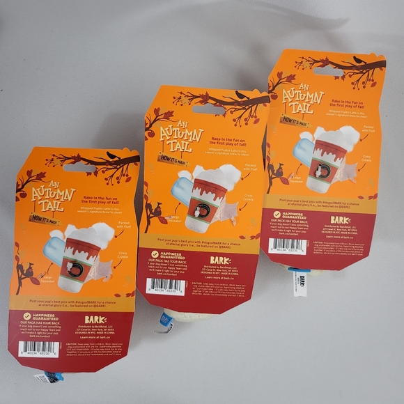 (3) BARK Whipped Pumpkin Latte Dog Toy - Picture 5 of 16
